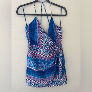 Zara Blue and Pink Wrap Dress